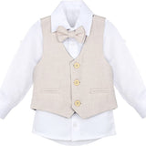 Boys Formal Suit 4 Piece Vest Pants and Tie Dresswear Set / Toddler LILAX