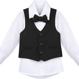 Boys Formal Suit 4 Piece Vest Pants and Tie Dresswear Set / Toddler LILAX