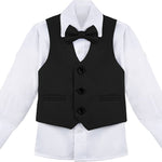 Boys Formal 4 Piece Dress Shirt Pants and Tie and Vest Suit Set LILAX