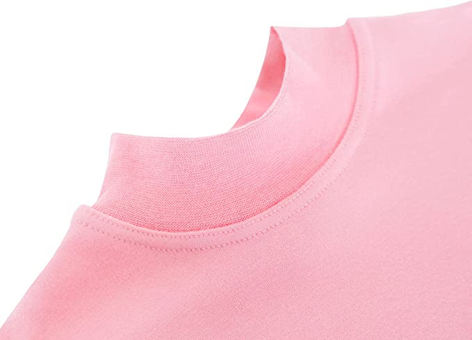 Girls' Basic Mock Turtleneck Long Sleeve Cotton Solid T-Shirt / 5 to 8 Years LILAX