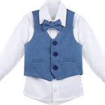 Boys Formal Suit 4 Piece Vest Pants and Tie Dresswear Set / Toddler LILAX