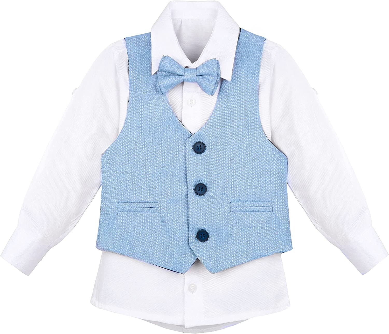 Boys Formal Suit 4 Piece Vest Pants and Tie Dresswear Set / Toddler LILAX