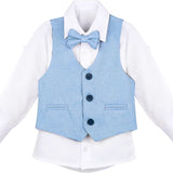 Boys Formal Suit 4 Piece Vest Pants and Tie Dresswear Set / Toddler LILAX