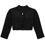 Girls' Bolero Cardigan Shrug Knit Long Sleeve Button Closure