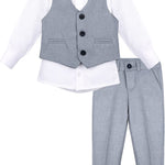 Boys Formal Suit 4 Piece Vest Pants and Tie Dresswear Set / Toddler LILAX