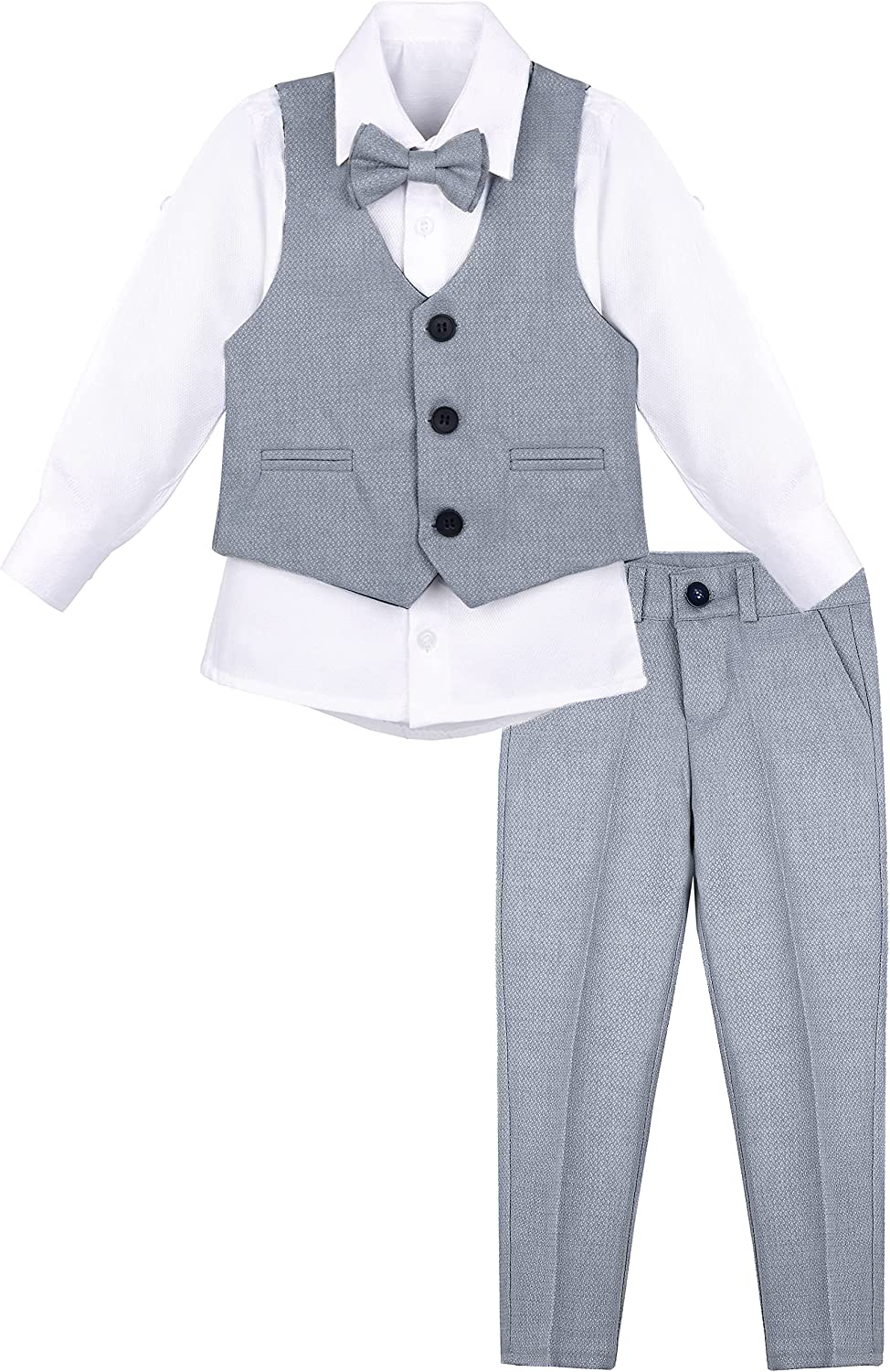 Boys Formal Suit 4 Piece Vest Pants and Tie Dresswear Set / Toddler LILAX