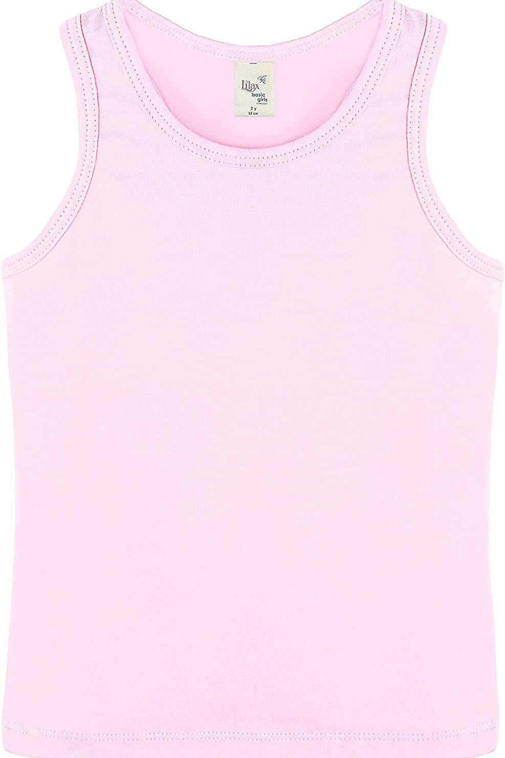 Girls' Soft Solid Cotton Blend Racerback Tank Top / 5 to 7 Years LILAX