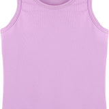 Girls' Soft Solid Cotton Blend Racerback Tank Top / Toddler LILAX