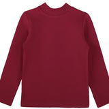 Girls' Basic Mock Turtleneck Long Sleeve Cotton Solid T-Shirt / 5 to 8 Years LILAX