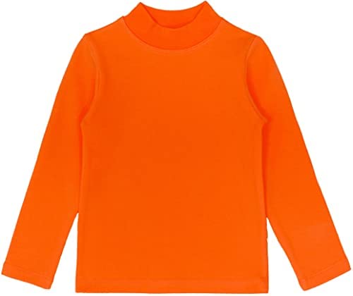 Girls' Basic Mock Turtleneck Long Sleeve Cotton Solid T-Shirt / Toddler LILAX