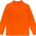 Girls' Basic Mock Turtleneck Long Sleeve Cotton Solid T-Shirt / 9 to 12 Years LILAX