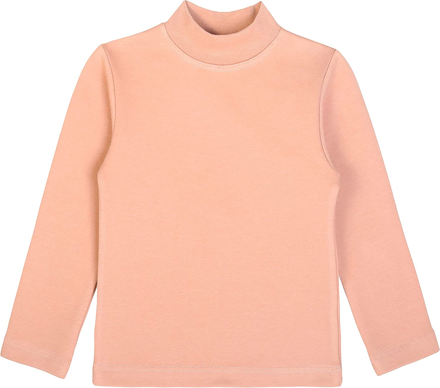 Girls' Basic Mock Turtleneck Long Sleeve Cotton Solid T-Shirt / Toddler LILAX