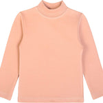 Girls' Basic Mock Turtleneck Long Sleeve Cotton Solid T-Shirt / 5 to 8 Years LILAX