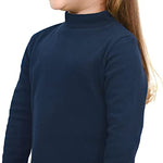 Girls' Basic Mock Turtleneck Long Sleeve Cotton Solid T-Shirt / 9 to 12 Years LILAX