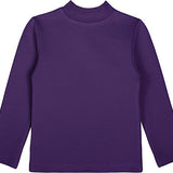 Girls' Basic Mock Turtleneck Long Sleeve Cotton Solid T-Shirt / Toddler LILAX