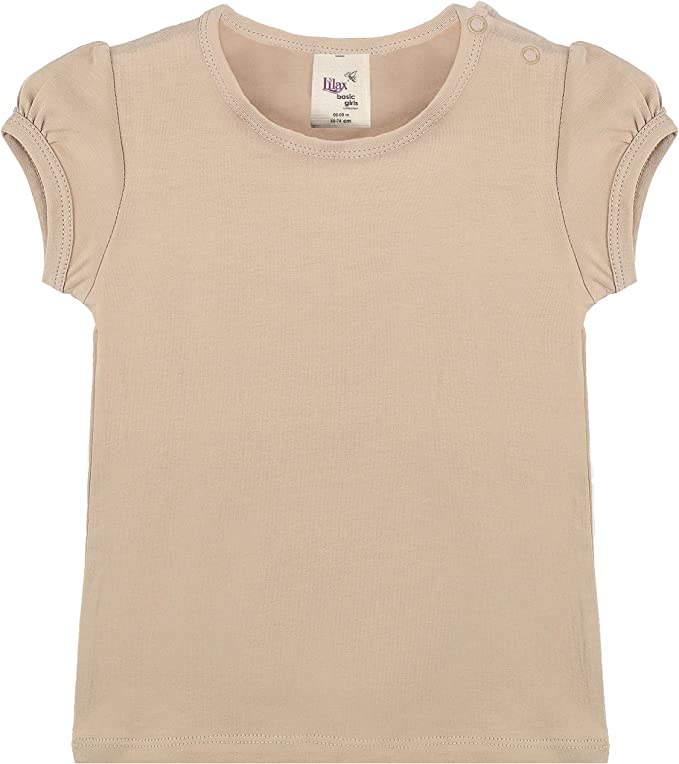 Baby Girls' Basic Short Puff Sleeve Round Neck T-Shirt / 6 to 12 Months LILAX