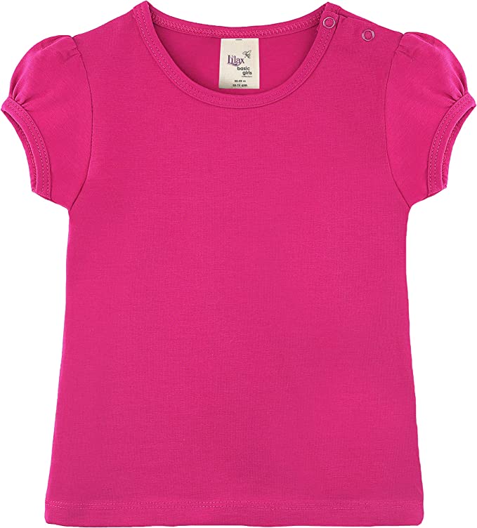 Baby Girls' Basic Short Puff Sleeve Round Neck T-Shirt / 6 to 12 Months LILAX