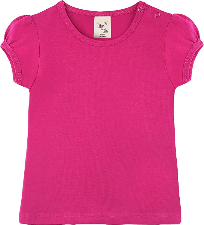 Baby Girls' Basic Short Puff Sleeve Round Neck T-Shirt / 12 to 24 Months LILAX