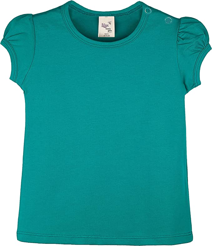 Baby Girls' Basic Short Puff Sleeve Round Neck T-Shirt / 6 to 12 Months LILAX