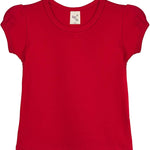 Girls' Basic Cotton T-Shirt  Short Puff Sleeve Crewneck / 8 to 10 LILAX