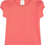 Girls' Basic Cotton T-Shirt  Short Puff Sleeve Crewneck / 8 to 10 LILAX