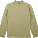 Girls' Basic Mock Turtleneck Long Sleeve Cotton Solid T-Shirt / 5 to 8 Years LILAX