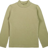 Girls' Basic Mock Turtleneck Long Sleeve Cotton Solid T-Shirt / 5 to 8 Years LILAX