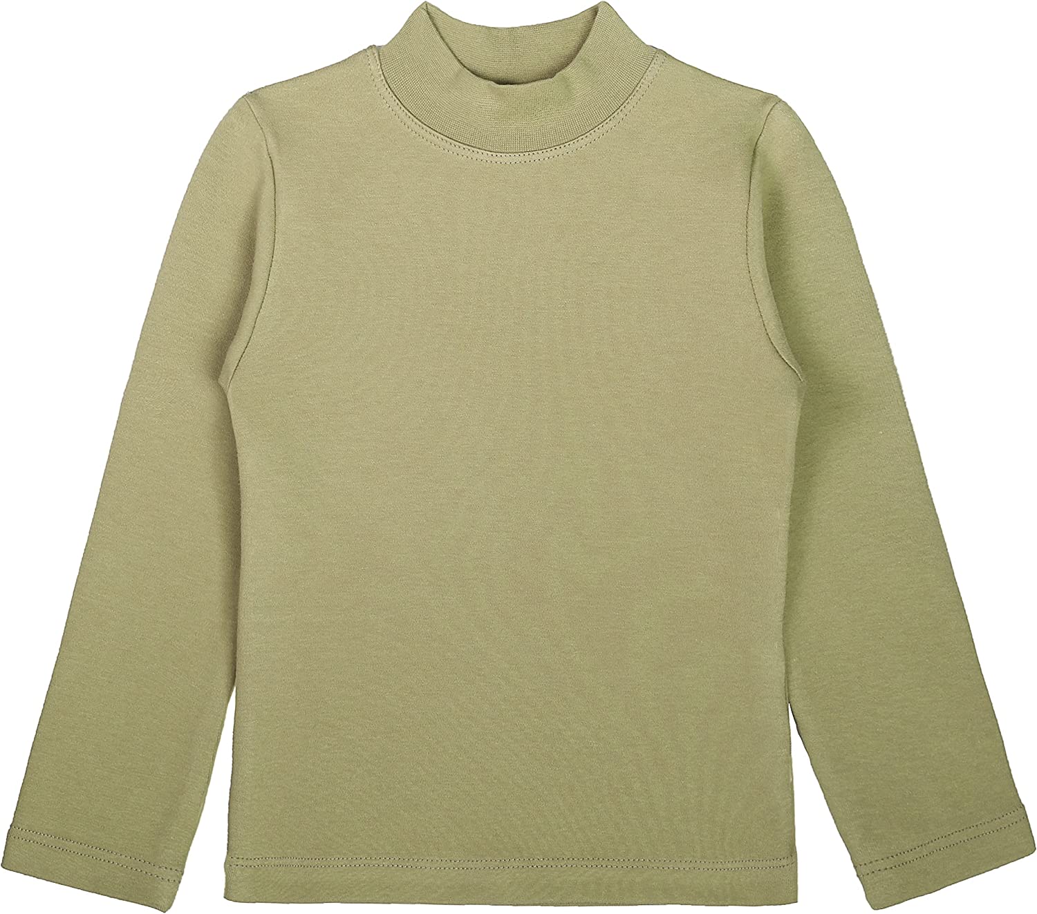 Girls' Basic Mock Turtleneck Long Sleeve Cotton Solid T-Shirt / 5 to 8 Years LILAX