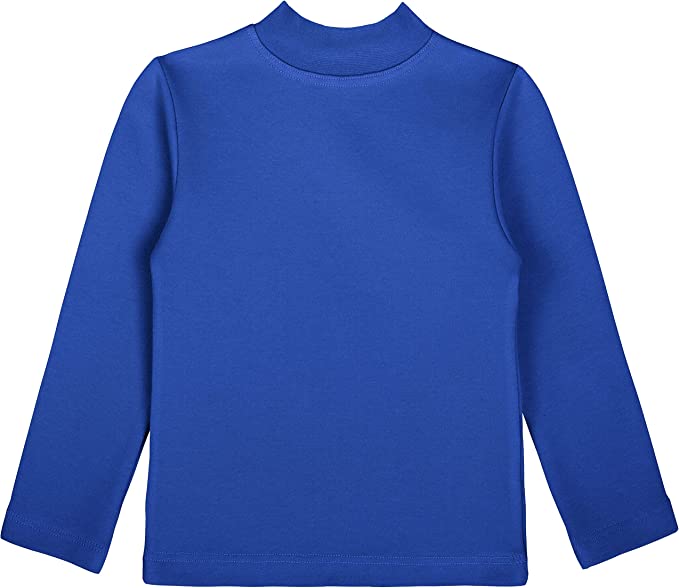 Girls' Basic Mock Turtleneck Long Sleeve Cotton Solid T-Shirt / 5 to 8 Years LILAX