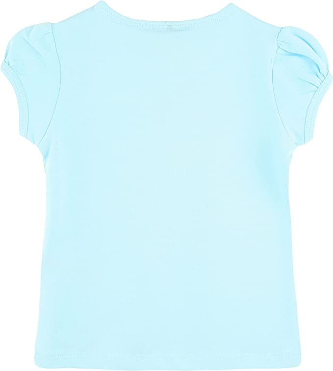 Girls' Basic Cotton T-Shirt  Short Puff Sleeve Crewneck / 8 to 10 LILAX