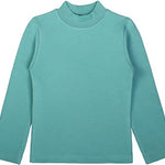 Girls' Basic Mock Turtleneck Long Sleeve Cotton Solid T-Shirt / Toddler LILAX