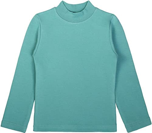 Girls' Basic Mock Turtleneck Long Sleeve Cotton Solid T-Shirt / Toddler LILAX