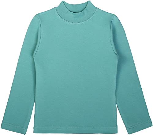 Girls' Basic Mock Turtleneck Long Sleeve Cotton Solid T-Shirt / Toddler LILAX