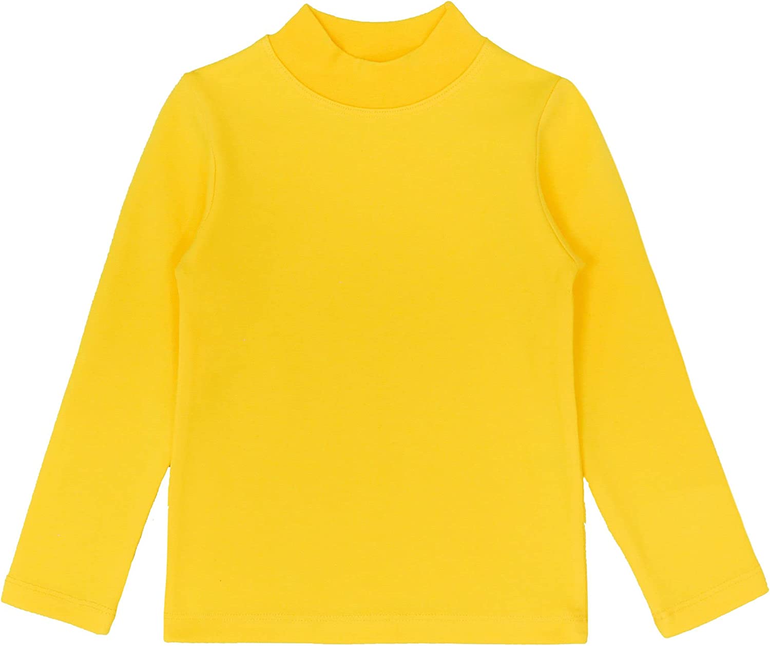 Girls' Basic Mock Turtleneck Long Sleeve Cotton Solid T-Shirt / Toddler LILAX