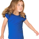 Girls' Basic Cotton T-Shirt  Short Puff Sleeve Crewneck / 8 to 10 LILAX