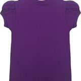 Girls' Basic Cotton T-Shirt  Short Puff Sleeve Crewneck / 8 to 10 LILAX