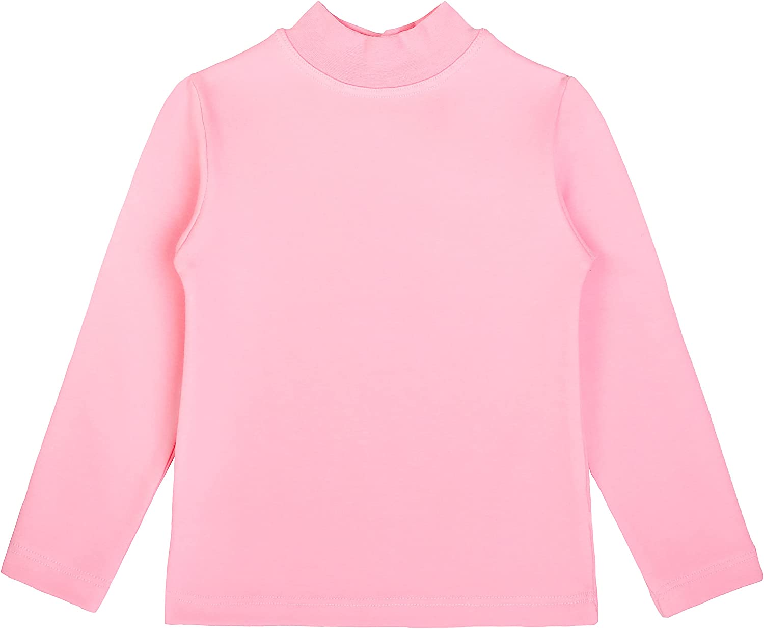 Girls' Basic Mock Turtleneck Long Sleeve Cotton Solid T-Shirt / Toddler LILAX