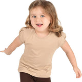 Girls' Basic Cotton T-Shirt  Short Puff Sleeve Crewneck / 5 to 7 Years LILAX