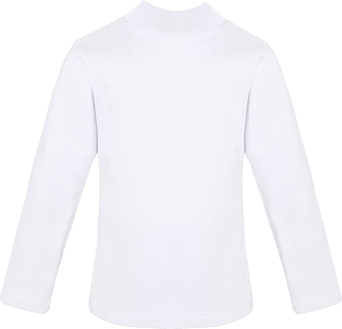 Girls' Basic Mock Turtleneck Long Sleeve Cotton Solid T-Shirt / 5 to 8 Years LILAX