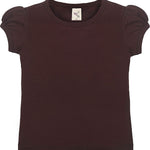 Girls' Basic Cotton T-Shirt  Short Puff Sleeve Crewneck / 8 to 10 LILAX