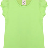 Girls' Basic Cotton T-Shirt  Short Puff Sleeve Crewneck / 8 to 10 LILAX