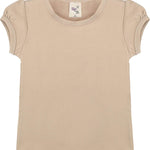 Girls' Basic Cotton T-Shirt  Short Puff Sleeve Crewneck / 8 to 10 LILAX