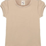 Girls' Basic Cotton T-Shirt  Short Puff Sleeve Crewneck / 8 to 10 LILAX