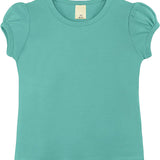 Girls' Basic Cotton T-Shirt  Short Puff Sleeve Crewneck / Toddler LILAX