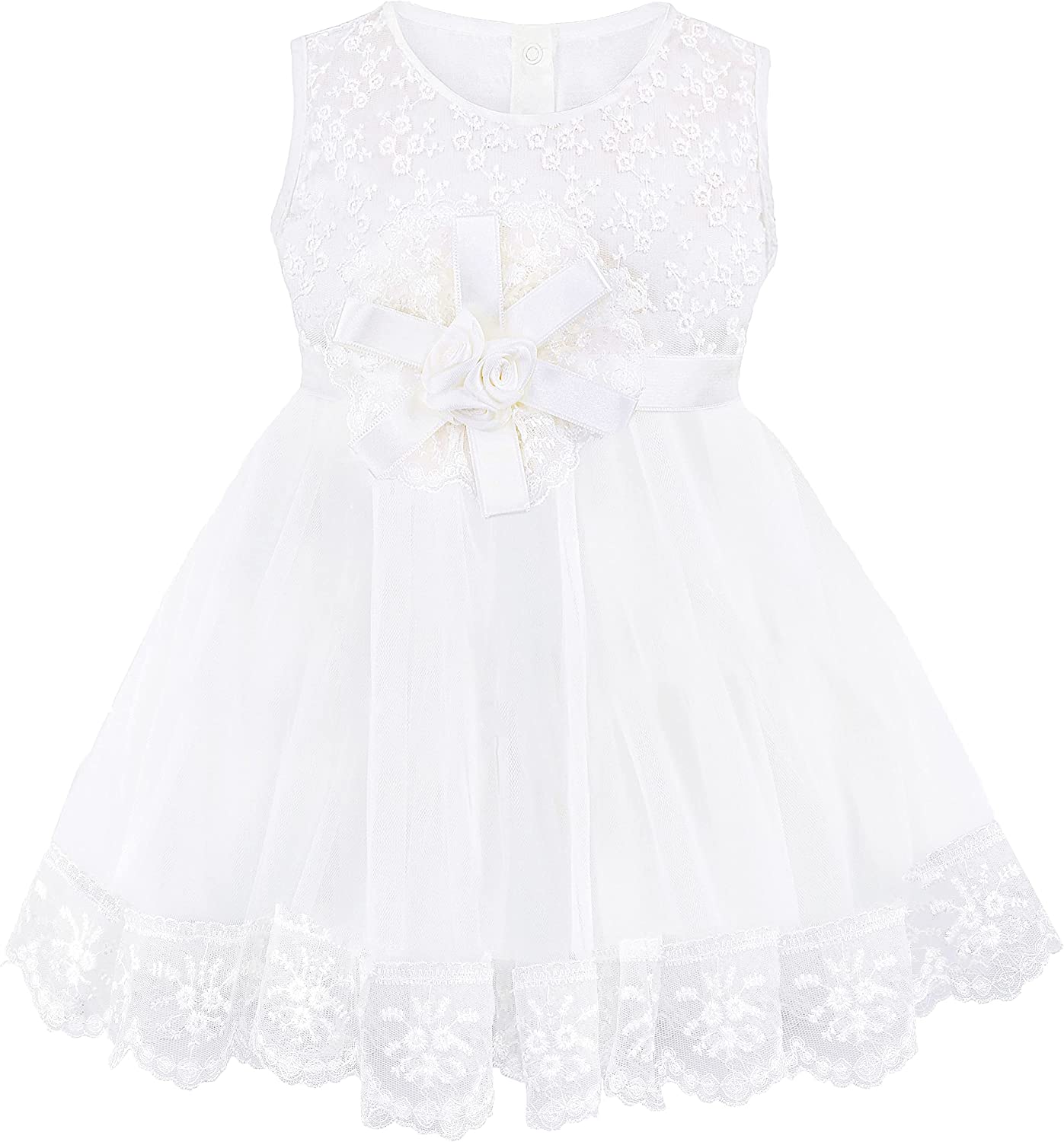 Baby Girl Newborn Christening Baptism Lace White Dress Gown 4 Piece Deluxe Set LILAX