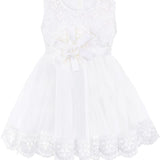 Baby Girl Newborn Christening Baptism Lace White Dress Gown 4 Piece Deluxe Set LILAX