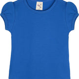 Girls' Basic Cotton T-Shirt  Short Puff Sleeve Crewneck / 8 to 10 LILAX