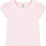 Girls' Basic Cotton T-Shirt  Short Puff Sleeve Crewneck / 8 to 10 LILAX