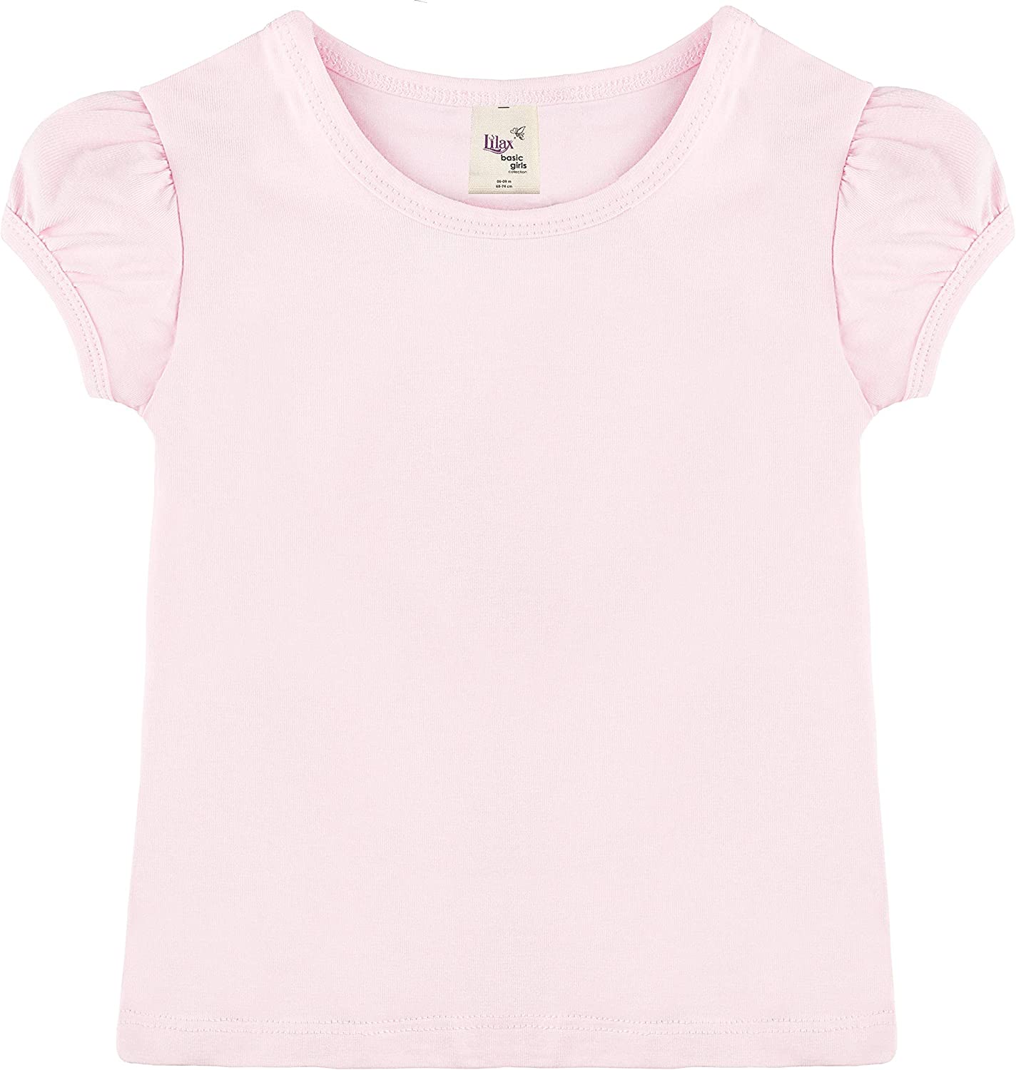 Girls' Basic Cotton T-Shirt  Short Puff Sleeve Crewneck / Toddler LILAX