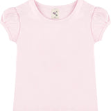 Girls' Basic Cotton T-Shirt  Short Puff Sleeve Crewneck / Toddler LILAX